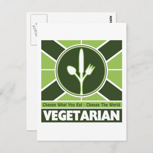 Carte Postale Drapeau végétarien (Devant / Derrière)