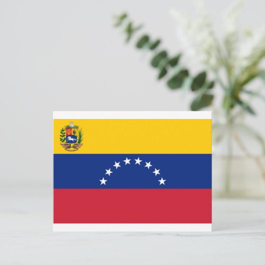 Carte Postale Drapeau vénézuélien, Drapeau du Venezuela (Debout devant)