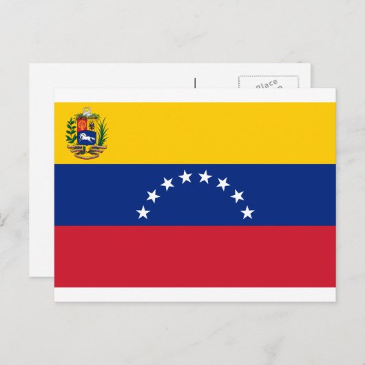 Carte Postale Drapeau vénézuélien, Drapeau du Venezuela (Devant / Derrière)