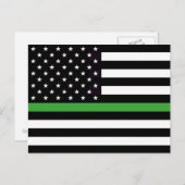 CARTE POSTALE DRAPEAU VERT MINCE (Devant / Derrière)