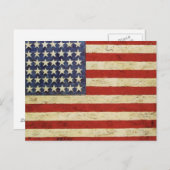 Carte postale Drapeau vintage (Devant / Derrière)