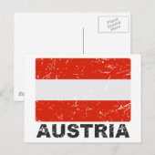 Carte Postale Drapeau Vintage Autriche (Devant / Derrière)