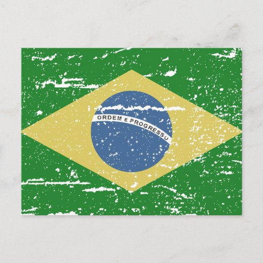 Carte Postale Drapeau vintage Brésil (Devant)