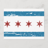 Carte Postale Drapeau vintage CHICAGO (Devant)