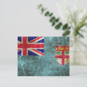Carte Postale Drapeau vintage de Fidji (Debout devant)