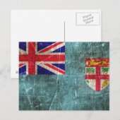 Carte Postale Drapeau vintage de Fidji (Devant / Derrière)