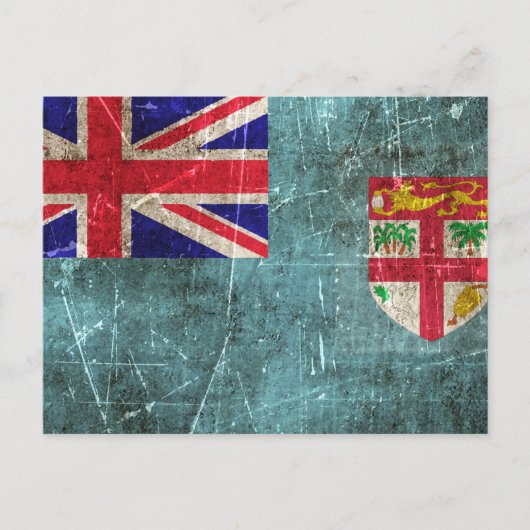 Carte Postale Drapeau vintage de Fidji (Devant)