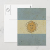 Carte Postale Drapeau vintage de l'Argentine (Devant / Derrière)