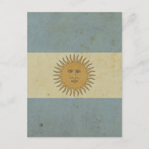 Carte Postale Drapeau vintage de l'Argentine