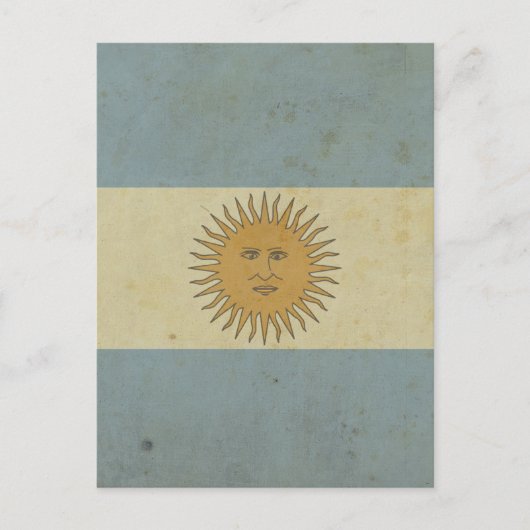 Carte Postale Drapeau vintage de l'Argentine (Devant)