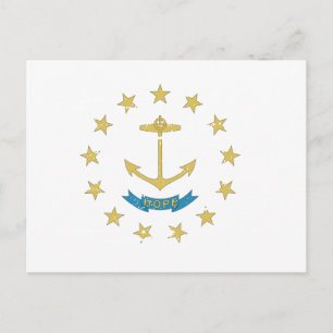 Carte Postale Drapeau vintage DE L'ÎLE RHODE