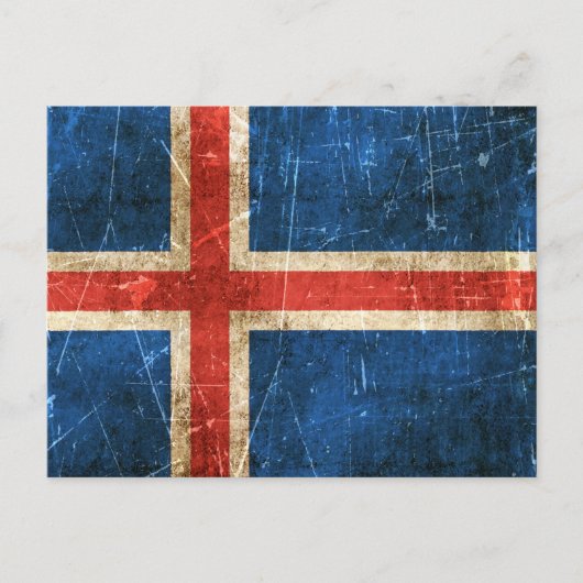 Carte Postale Drapeau vintage de l'Islande (Devant)