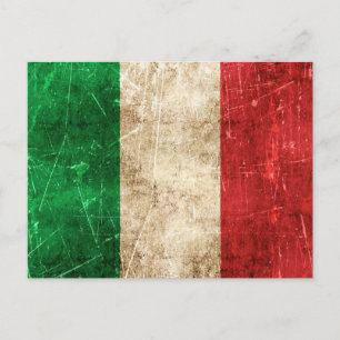 Carte Postale Drapeau vintage de l'Italie
