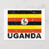 Carte Postale Drapeau Vintage de l'Ouganda (Devant)
