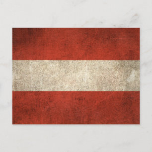 Carte Postale Drapeau vintage déchiré d'Autriche