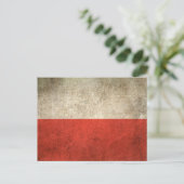 Carte Postale Drapeau vintage déchiré de Pologne (Debout devant)