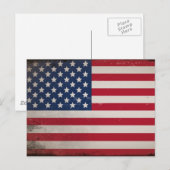 Carte Postale Drapeau vintage des États-Unis (Devant / Derrière)