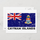 Carte Postale Drapeau Vintage des îles Caïmans (Devant / Derrière)
