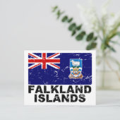 Carte Postale Drapeau Vintage des îles Falkland (Debout devant)