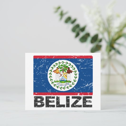Carte Postale Drapeau Vintage du Belize (Debout devant)