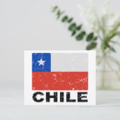 Carte Postale Drapeau Vintage du Chili (Debout devant)
