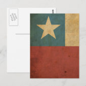 Carte Postale Drapeau vintage du Chili (Devant / Derrière)