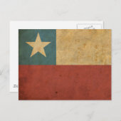 Carte Postale Drapeau vintage du Chili (Devant / Derrière)