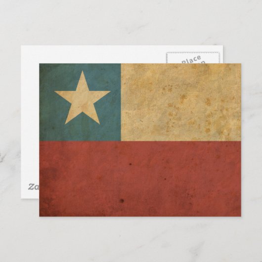 Carte Postale Drapeau vintage du Chili (Devant / Derrière)