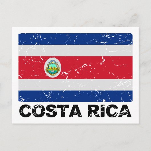 Carte Postale Drapeau Vintage du Costa Rica (Devant)
