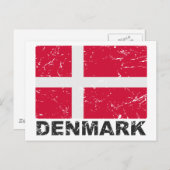 Carte Postale Drapeau Vintage du Danemark (Devant / Derrière)