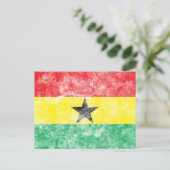 Carte Postale Drapeau vintage du Ghana (Debout devant)