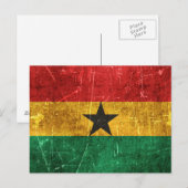 Carte Postale Drapeau vintage du Ghana (Devant / Derrière)