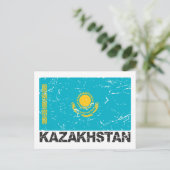 Carte Postale Drapeau Vintage du Kazakhstan (Debout devant)