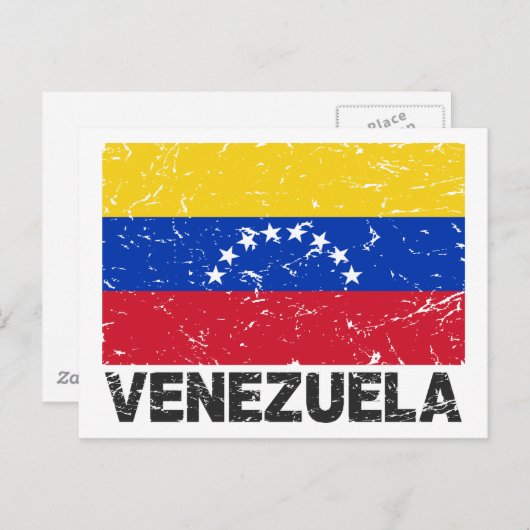 Carte Postale Drapeau Vintage du Venezuela (Devant / Derrière)