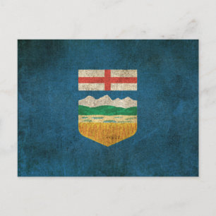 Carte Postale Drapeau vintage en détresse de l'Alberta