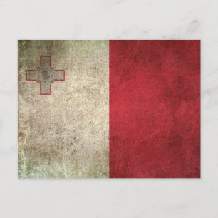Carte Postale Drapeau vintage en détresse de Malte
