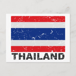 Carte Postale Drapeau Vintage en Thaïlande