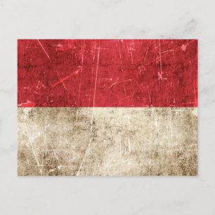 Carte Postale Drapeau vintage et rayé de Monaco