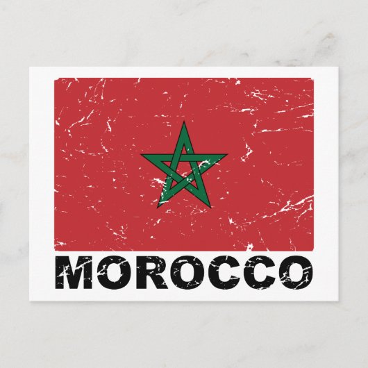 Carte Postale Drapeau Vintage Maroc (Devant)