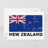 Carte Postale Drapeau Vintage néo-zélandais (Devant / Derrière)