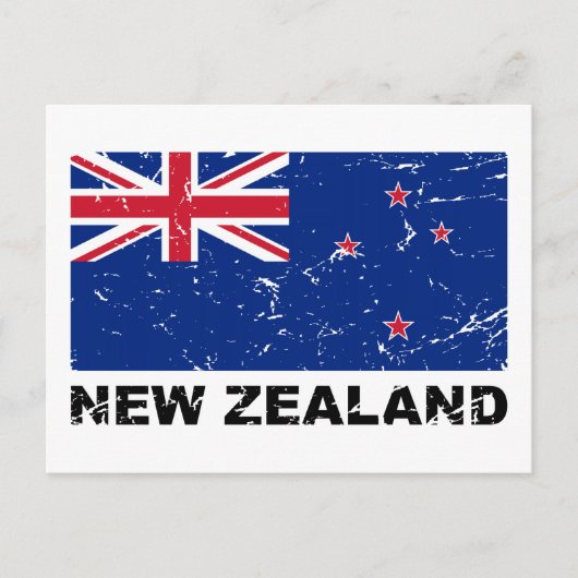 Carte Postale Drapeau Vintage néo-zélandais (Devant)