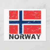 Carte Postale Drapeau Vintage norvégien (Devant)