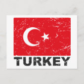 Carte Postale Drapeau Vintage Turquie (Devant)