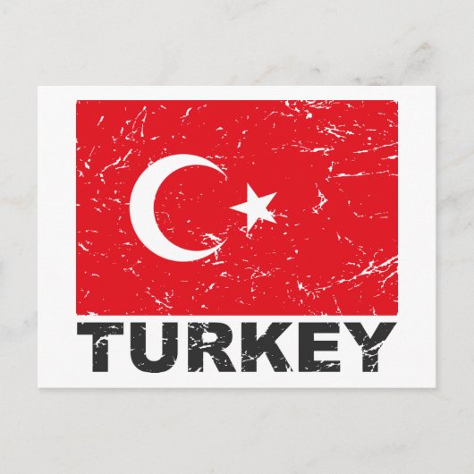 Carte Postale Drapeau Vintage Turquie (Devant)