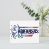 Carte Postale Drapeau vintage USA avec étoile - Arkansas (Debout devant)