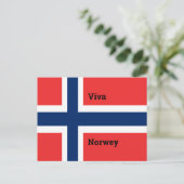 Carte Postale Drapeau Viva Norvège (Debout devant)