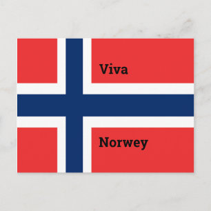 Carte Postale Drapeau Viva Norvège