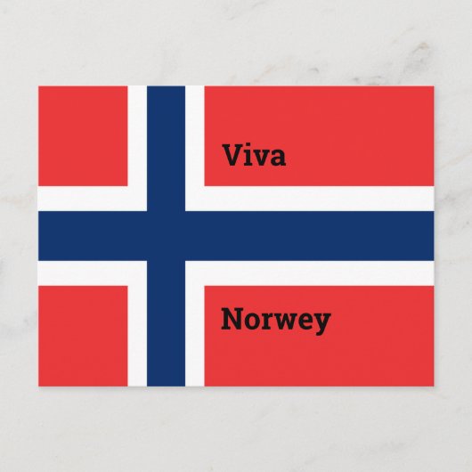 Carte Postale Drapeau Viva Norvège (Devant)
