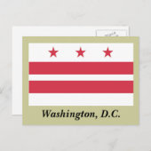Carte Postale Drapeau Washington D.C. (Devant / Derrière)
