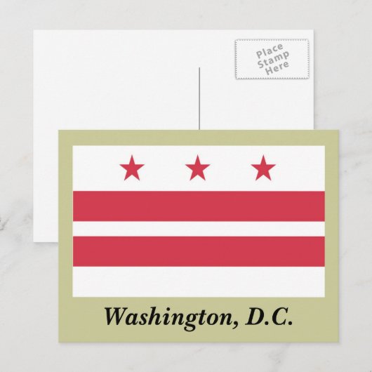 Carte Postale Drapeau Washington D.C. (Devant / Derrière)